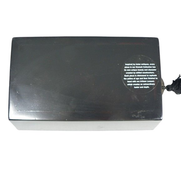 Organizer Napkin Holder Silverware 6 Sections Wood w/ Metal Handles Asian Styled - Picture 9 of 10